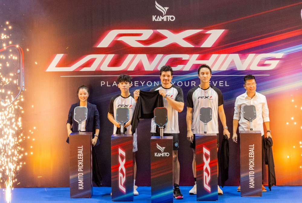 Kamito ra mắt vợt pickleball mới cùng ba đại sứ Minh “Tít”, Rob Stirling và Robert Huy